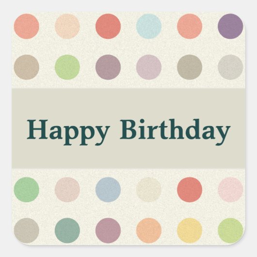 Happy Birthday Polka Dots Sticker (Vorderseite)