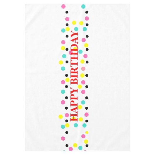 Happy Birthday Polka Dots Tischdecke (Vorderseite)