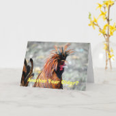 Happy Birthday Polnisch Crested Rooster Karte (Gelbe Blume)