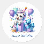 Happy Birthday Pony Aufkleber (Vorderseite)