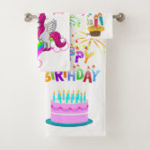 Happy Birthday Pony Giraffe Badezimmer Handtuch Se Badhandtuch Set (Insitu)