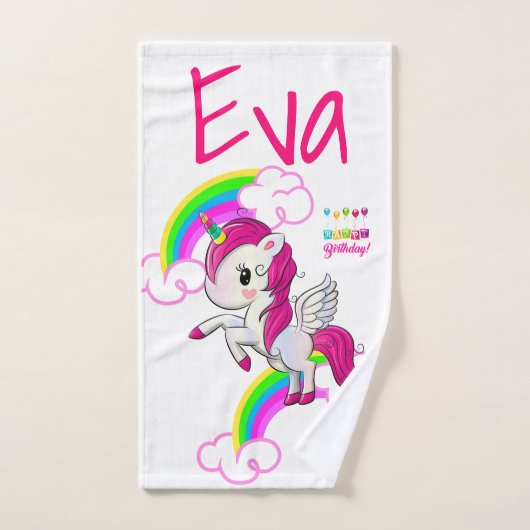 Happy Birthday Pony Giraffe Badezimmer Handtuch Se Badhandtuch Set (Handtuch)