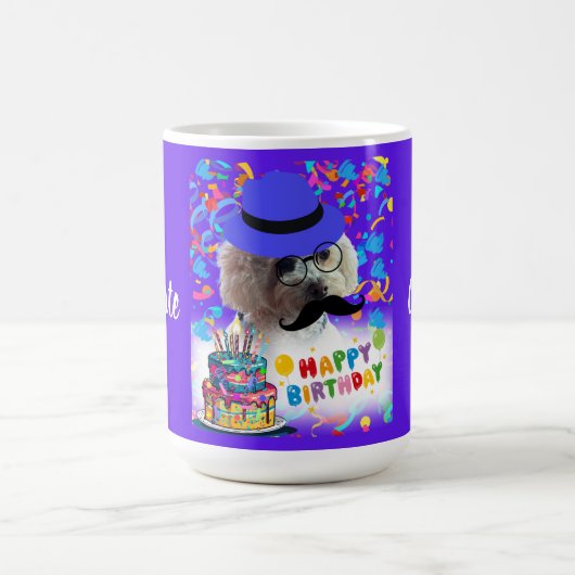 Happy Birthday Poodle Coffee Tasse (Mittel)