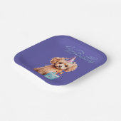 Happy Birthday Poodle mit Party Hat & Bday Cake Pappteller (Gewinkelt)