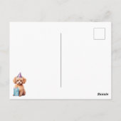 Happy Birthday Poodle mit Party Hat & Bday Cake Postkarte (Rückseite)