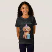 Happy Birthday Poodle mit Party Hat & Bday Cake T-Shirt (Vorne ganz)