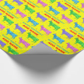 Happy Birthday Pop Art Cows Geschenkpapier (Ecke)