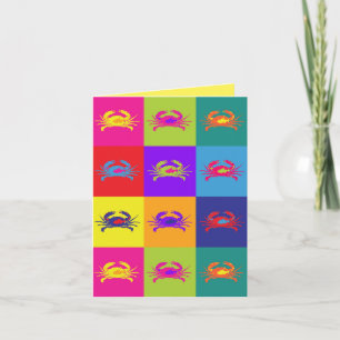 Happy Birthday Pop Art Crabs mehrfarbig Karte