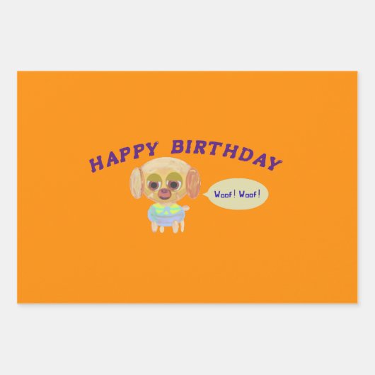 Happy Birthday Popcorn Anime Geschenkpapier Set (Vorderseite)