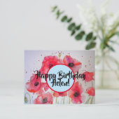 Happy Birthday Poppy Blumendamen Name Postcard Postkarte (Stehend Vorderseite)