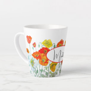 Happy Birthday Poppy Blumenorgel Orange Damen Name Milchtasse