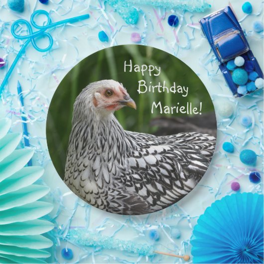Happy Birthday Posing Chicken Pappteller (Party)