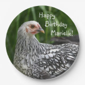 Happy Birthday Posing Chicken Pappteller (Vorderseite)