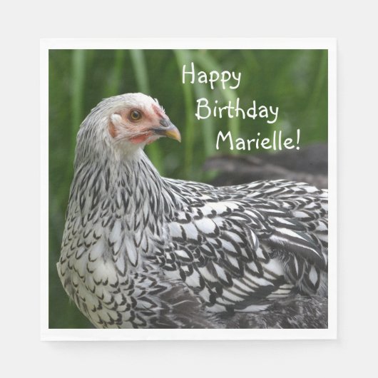 Happy Birthday Posing Chicken Serviette (Vorderseite)