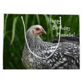 Happy Birthday Posing Huhn Große Geschenktüte (Rückseite)