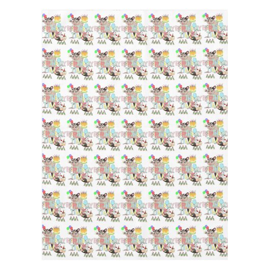 Happy Birthday Possum Cake Tablecloth Tischdecke (Vorderseite)