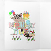 Happy Birthday Possum Cake Tri-Fold Card Dreifach Gefaltete Karte (Innen Erste Seite)