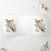 Happy Birthday Possum Cake Tri-Fold Card Dreifach Gefaltete Karte (Innenseite)