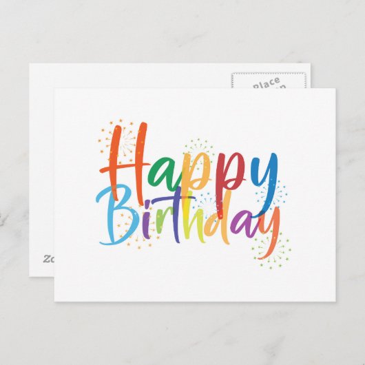 Happy Birthday Post Card Postkarte (Vorne/Hinten)