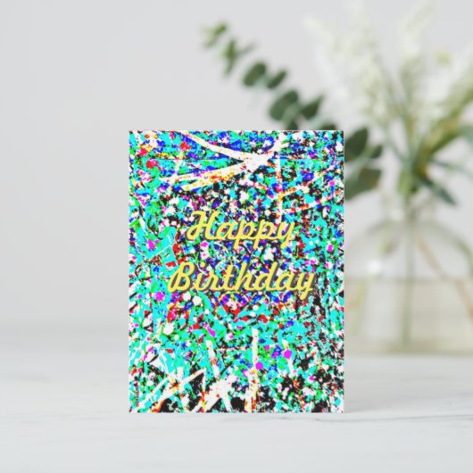 Happy Birthday Post Card Postkarte (Stehend Vorderseite)