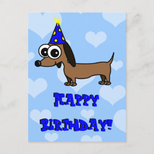 Happy Birthday Postcard - Dackel Postkarte