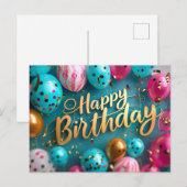Happy Birthday Postcard Feiertagspostkarte (Vorne/Hinten)