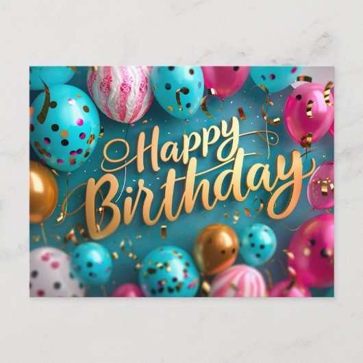 Happy Birthday Postcard Feiertagspostkarte (Vorderseite)