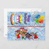 Happy Birthday Postcard Lesezeichen Postkarte (Vorne/Hinten)