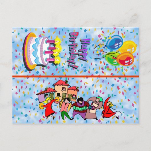 Happy Birthday Postcard Lesezeichen Postkarte (Vorderseite)