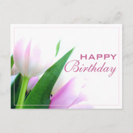 Happy Birthday Postcard mit Tulips Foto Postkarte