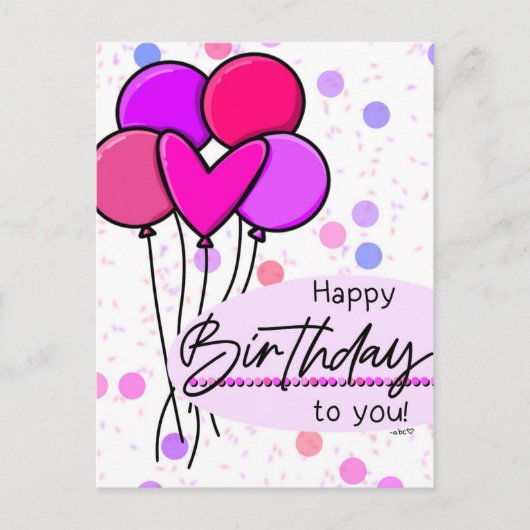 Happy Birthday Postcard Postkarte (Vorderseite)