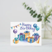 Happy Birthday Postcard Postkarte (Stehend Vorderseite)