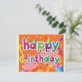 Happy Birthday Postcard Postkarte (Stehend Vorderseite)