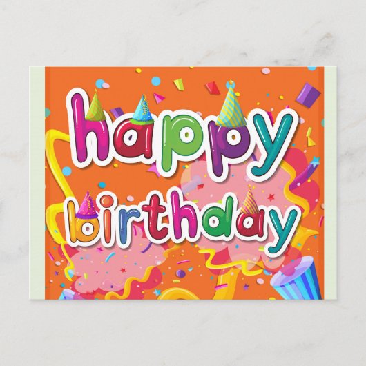 Happy Birthday Postcard Postkarte (Vorderseite)