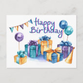 Happy Birthday Postcard Postkarte (Vorderseite)