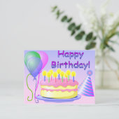 Happy Birthday Postcard Postkarte (Stehend Vorderseite)