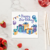 Happy Birthday Postcard Serviette (Beispiel)