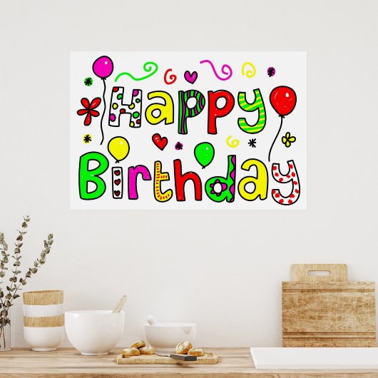 Happy Birthday Poster (Küche)