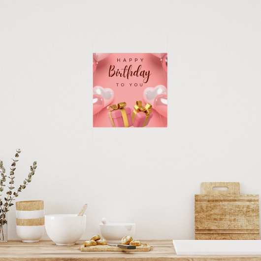 Happy Birthday Poster (Küche)