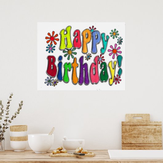 Happy Birthday Poster (Küche)