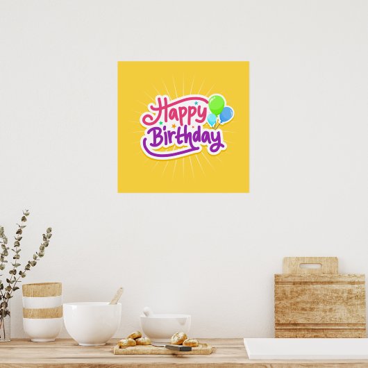 Happy Birthday Poster (Küche)