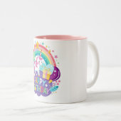 Happy Birthday Poster" Grußkartendesign-Tasse Zweifarbige Tasse (VorderseiteRechts)