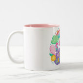 Happy Birthday Poster" Grußkartendesign-Tasse Zweifarbige Tasse (Links)