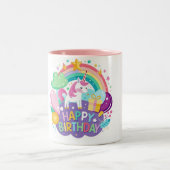 Happy Birthday Poster" Grußkartendesign-Tasse Zweifarbige Tasse (Mittel)