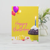 Happy Birthday Poster - hell & fröhlich Einladung (Stehend Vorderseite)