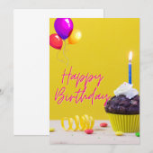 Happy Birthday Poster - hell & fröhlich Einladung (Vorne/Hinten)