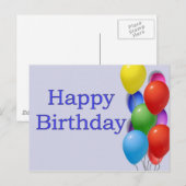Happy Birthday Postkarte (Vorne/Hinten)