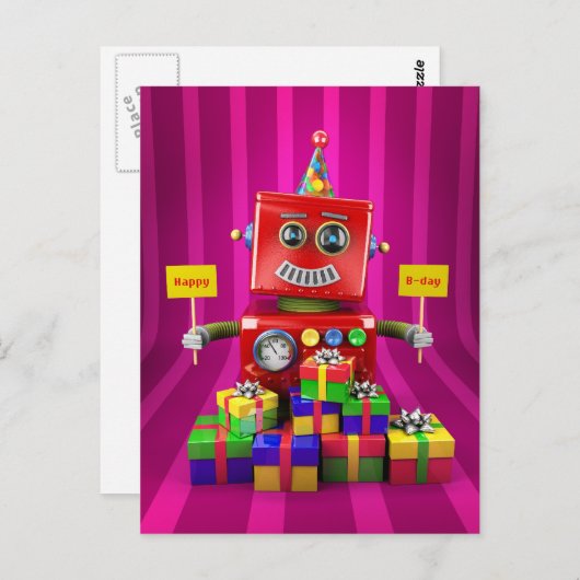 Happy Birthday Postkarte (Vorne/Hinten)