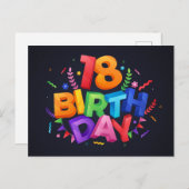 Happy Birthday Postkarte (Vorne/Hinten)