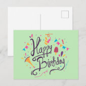 Happy Birthday Postkarte (Vorne/Hinten)